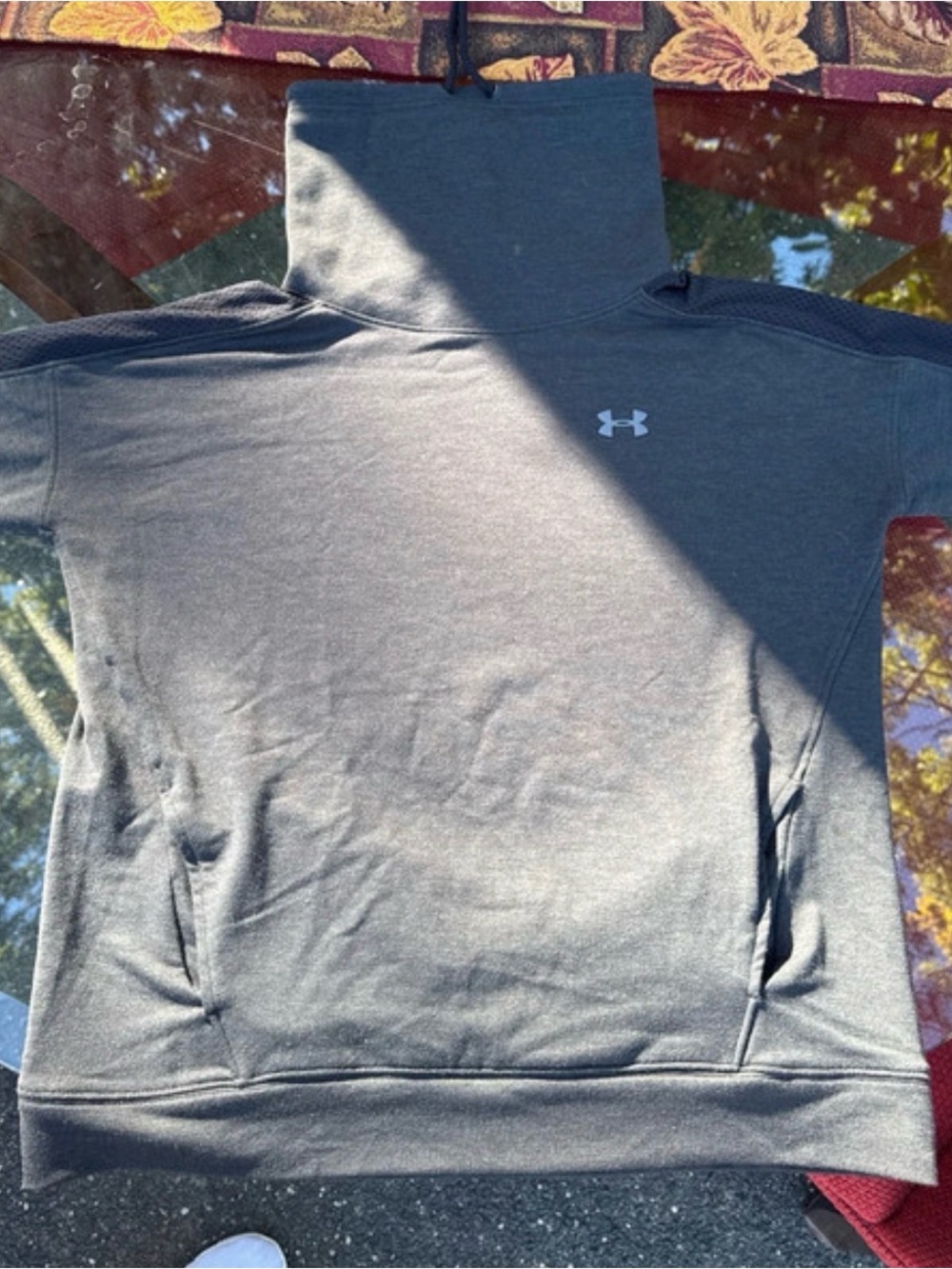 Under Armour Men's Charcoal Gray Funnel-Neck Hoodie